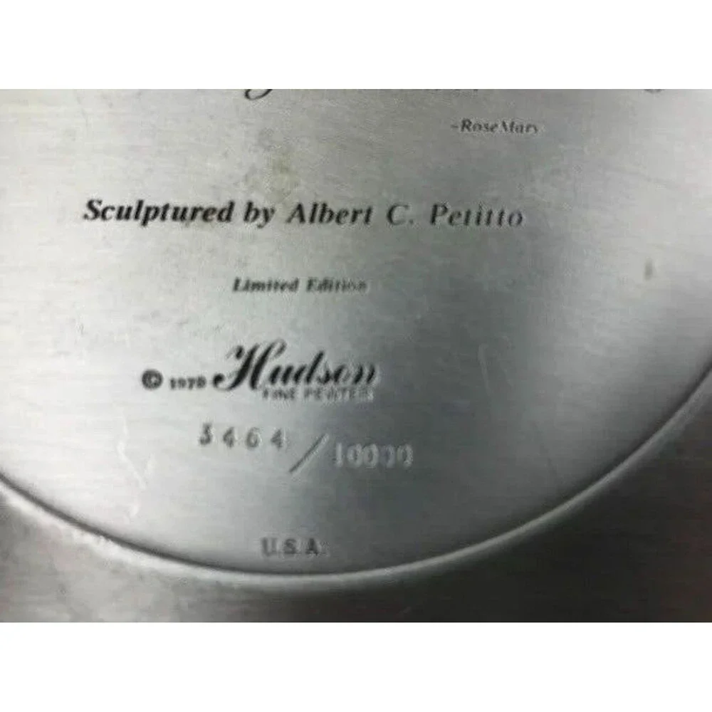 Hudson Pewter 1979 Limited Edition Mothers Day Plate-By Albert C. Petitto